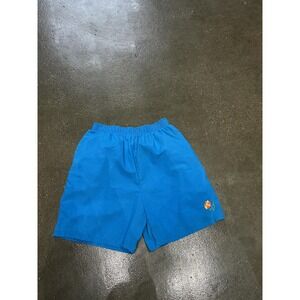 Victoria Shorts Womens Medium Blue Elastic Waist Flower Embroidered Lounge